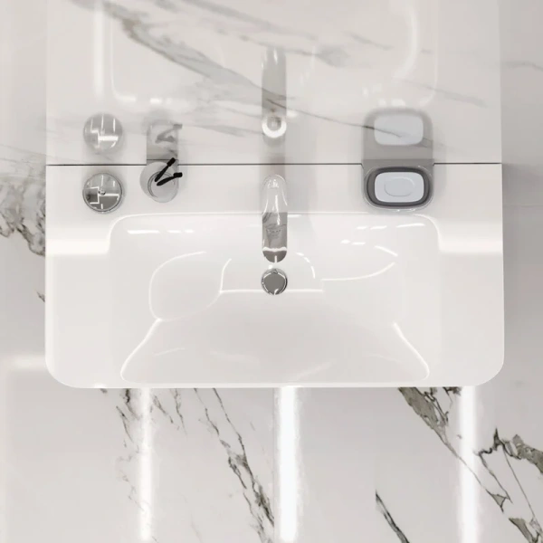 Тумба под раковину подвесная Am.Pm Sensation 100 см табачный дуб M30FHX1002TF (детальная фотография), моноблок