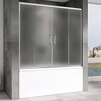 Шторка для ванны Abber Schwarzer Diamant 160x140 см профиль хром, стекло матовое