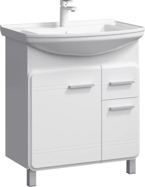 Тумба под раковину напольная Aqwella Корсика 75 см белая KOR0107 (детальная фотография)