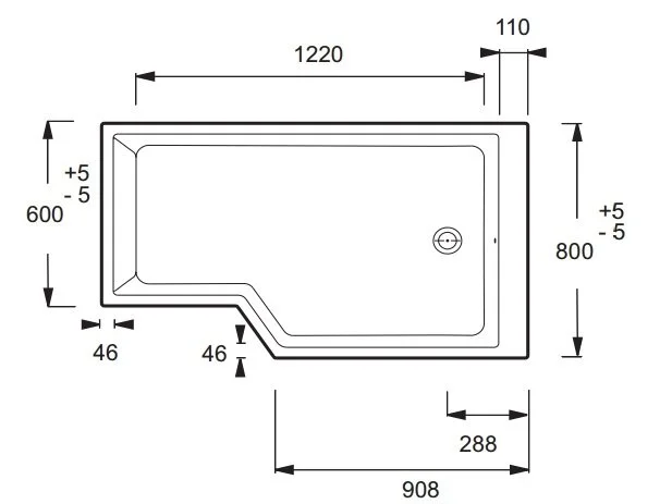 Ванна акриловая Jacob Delafon Bain Douche Neo E6D119-00 150 х 80 х 60 левая/правая E6D119L-00 (детальная фотография), современныe, hi-tech