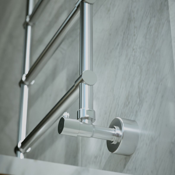 Полотенцесушитель водяной хром Margaroli Sole 4423704CRN (детальная фотография), латунь, без полки, неповоротные