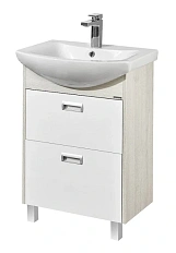 Тумба с раковиной напольная Акватон Бекка 1A196601BAC20 60 см с двумя ящиками