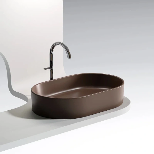 Раковина Ceramicanova Element 60 см темно-коричневая CN6048MDB (детальная фотография), в форме чаши, круглой формы