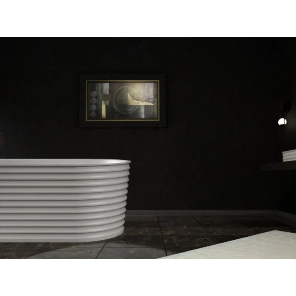 Ванна из искусственного камня Abber Stein 170x80 см белая матовая AS9650 (детальная фотография), 170x80 см