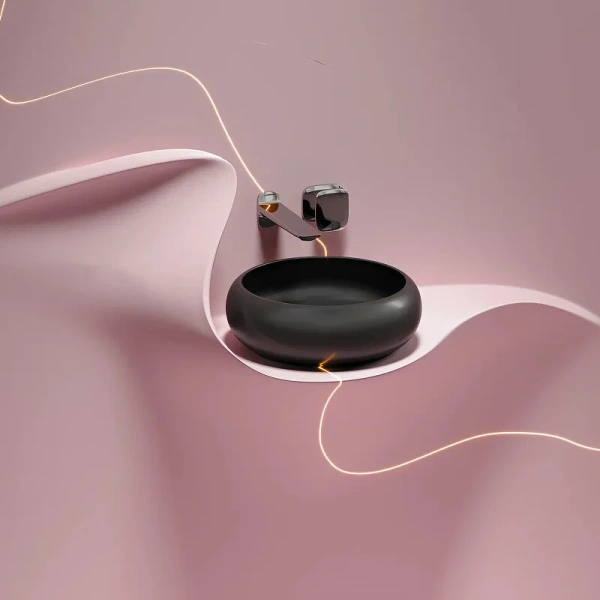 Раковина Ceramica Nova Element 36 см черная матовая CN6050MB (детальная фотография), черные