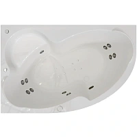 Гидромассажная ванна Радомир Ирма 2-81-2-1-0-216/2-81-2-2-0-216, 149 x 96.5 см, L/R, рама-подставка, фронтальная панель, полотенцедержатель, слив-перелив, гидромассаж Терапия хром КУ 200, белая