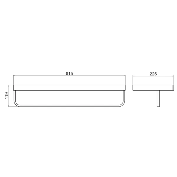 Полочка для ванной Timo Petruma с полотенцедержателем никель 15258/13 (детальная фотография), металлические