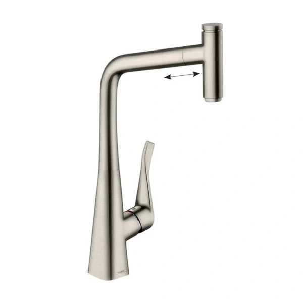 Смеситель для кухни Hansgrohe Metris Select сталь 14884800 (детальная фотография)