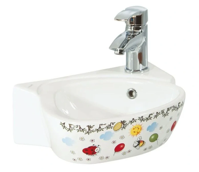 Раковина Creavit Cocuk 38 см белая с декором CK035-00CB00E-FF00 (детальная фотография)