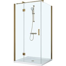 Душевой уголок профиль бронза стекло прозрачное Vegas-glass