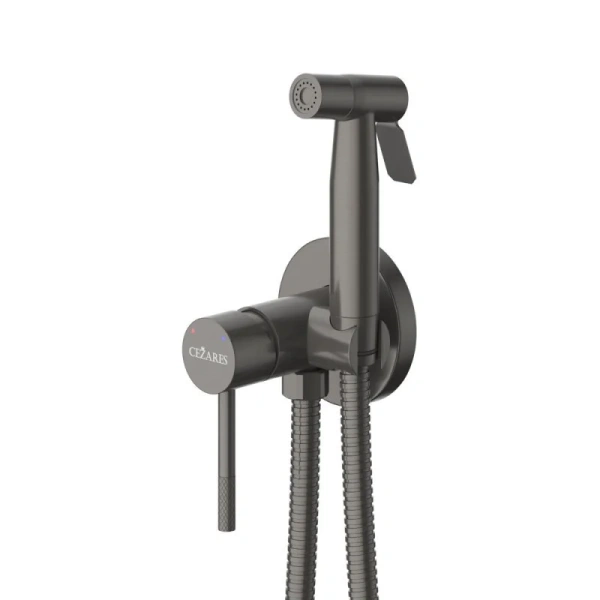 Гигиенический душ со смесителем Cezares Relax оружейная сталь RELAX-DIF-GM (детальная фотография)