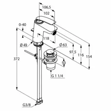 Смеситель для биде Kludi Balance белый/хром 522169175 (детальная фотография), современные, hi-tech