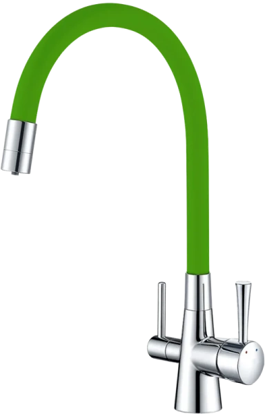 Смеситель для кухни Lemark Ursus хром/зеленый LM3075C-Green (детальная фотография)