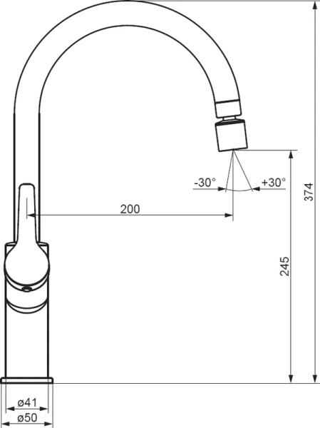 Смеситель для кухни Damixa Eclipse 2 режима струи DX310722300 (детальная фотография), черные