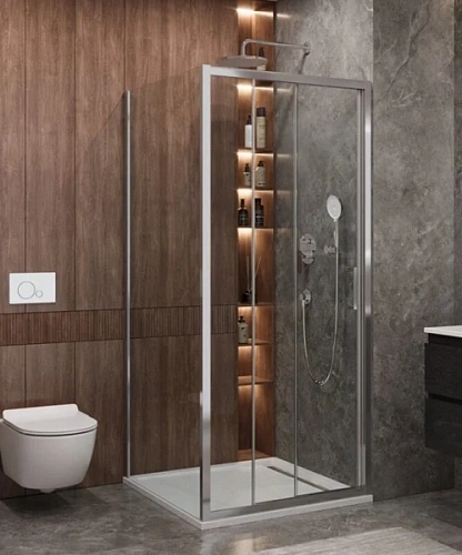 Душевой уголок Cezares Molveno 90х90 см стекло прозрачное профиль хром - фото 2