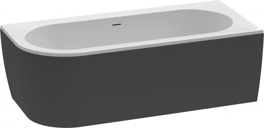 Ванна акриловая Cezares Slim 180x80 см черная, правосторонняя SLIM CORNER-180-80-60-R-NERO-SET (детальная фотография)