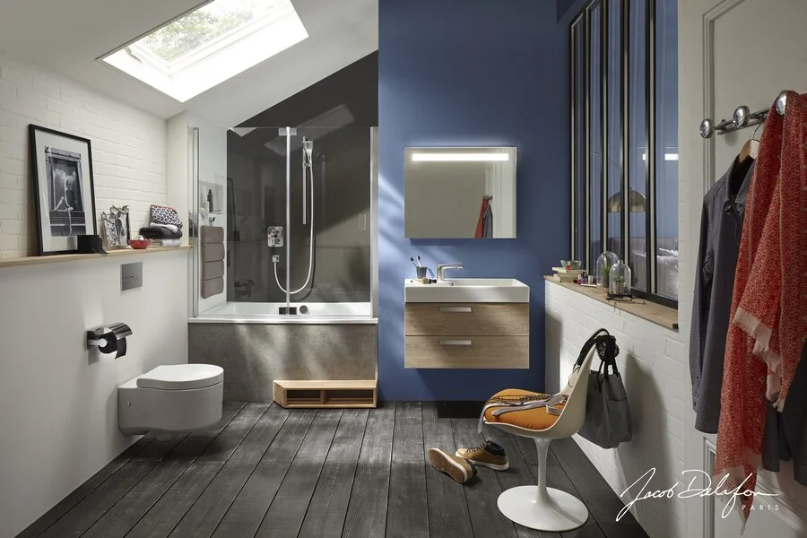 Шторка для ванны Jacob Delafon Capsule 120х140 серый блестящий E6D126-GA (детальная фотография), другие