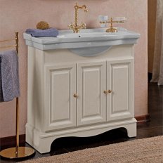 Тумба под раковину, цвет слоновая кость матовый, фурнитура золото, La Beaute Michel