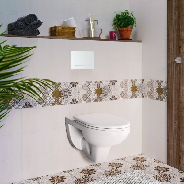 Инсталляция для унитаза BERGES Atom кнопка белая 040333 (детальная фотография), для унитаза