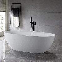 Ванна из искусственного камня Vincea VBT-4S01MW, 170 x 76 см, слив-перелив в комплекте, белый матовый