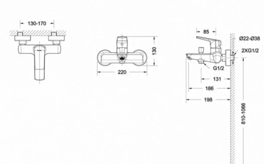 Смеситель для ванны Bravat REAL F6121179CP-01 (детальная фотография), для ванны