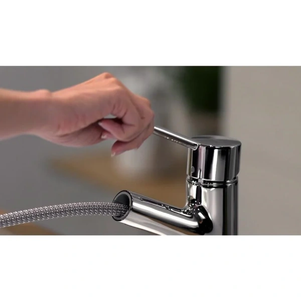 Смеситель для кухни Hansgrohe Talis S с выдвижным изливом 32841000 (детальная фотография), с 1 монтажным отверстием
