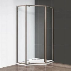 Душевой уголок Cezares Eco 90x90 см стекло прозрачное профиль бронза