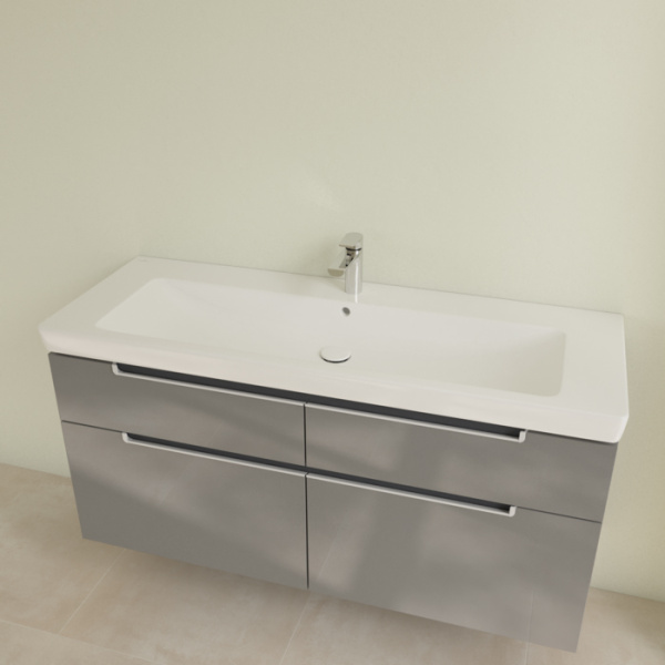 Раковина Villeroy & Boch Subway 2.0 130 см цвет ярко-белый с покрытием CeramicPlus 7176D0R2 (детальная фотография), белые