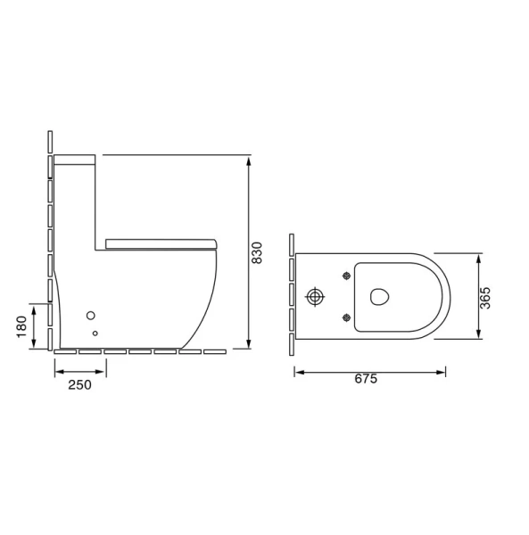 Унитаз моноблок Grossman Style с тонкой крышкой GR-4496S (детальная фотография), напольные