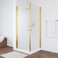 Душевой уголок профиль золотой стекло сатин Vegas-glass