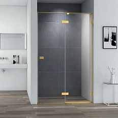 Душевая дверь в нишу Cezares Bellagio 120 см профиль брашированное золото