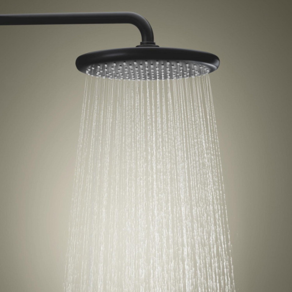 Душевая стойка Grohe Tempesta с термостатом черная 266702431 (детальная фотография), с термостатом