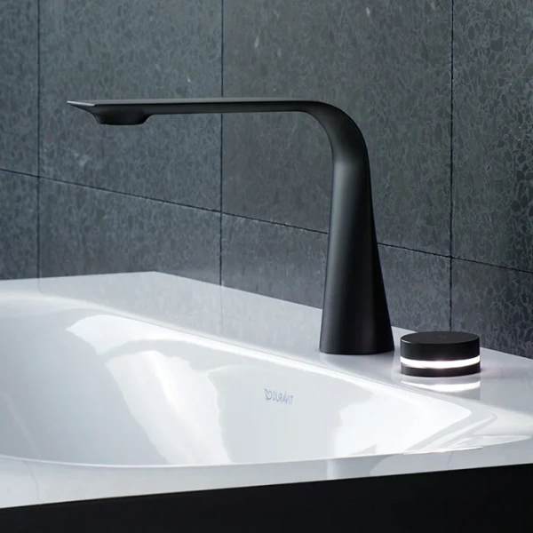 Смеситель Duravit D.1 D11100007046 для раковины, электронный с питанием от батареи, черный матовый (детальная фотография), современные, hi-tech