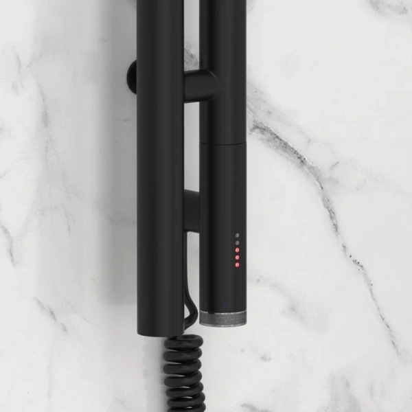 Полотенцесушитель электрический Сунержа Нюанс 3.0 8.5х120 см матовый черный 31-5843-1253 (детальная фотография), вертикальные, узкие