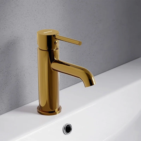 Смеситель для раковины Damixa Scandinavian Pure золото 360210600 (детальная фотография), современные, hi-tech