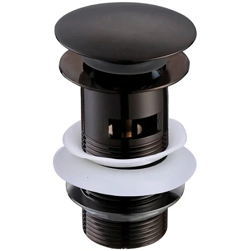 Донный клапан Акватек с переливом черный матовый - фото 1