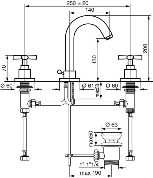 Смеситель для раковины Emmevi Spirit New 31033 31033/CR (детальная фотография), для раковины