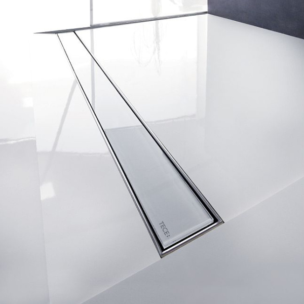 Стеклянная панель Tece TECEdrainline 120 см белая 601291 (детальная фотография), решетка