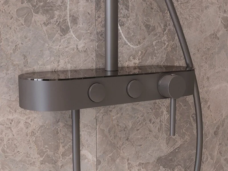 Душевая стойка Vincea вороненая сталь VSFS-402GM (детальная фотография), без излива