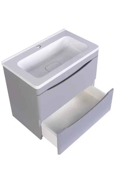 Тумба под раковину подвесная Style Line Бергамо 60 см серая СС-00002317 (детальная фотография), подвесная, пристенная