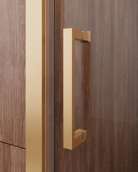 Душевая дверь в нишу Cezares Molveno 140 см стекло прозрачное профиль золото MOLVENO-BF-1-140-C-BORO-IV (детальная фотография), в нишу, стеклянные