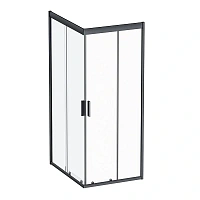 Душевой уголок Am.Pm Gem 100х80 см профиль черный