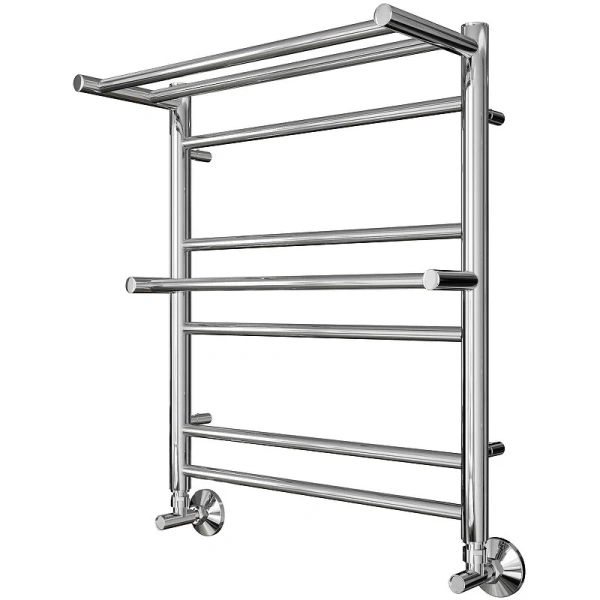 Полотенцесушитель водяной Акватек Альфа 50x60 см хром AQ RRP0760CH (детальная фотография), хром