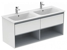 Тумба под раковину подвесная Ideal Standard Connect Air 120 см белый глянцевый, светло-серый матовый