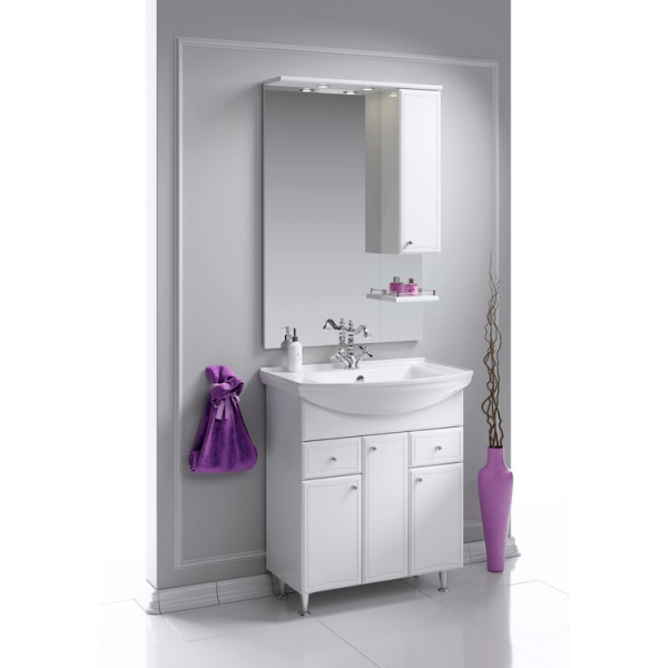 Тумба под раковину напольная Aqwella Barcelona 75 см с бельевой корзиной BA0107K (детальная фотография), в наличии