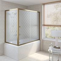 Душевая шторка на ванную профиль бронза стекло флёр-де-лис Vegas-glass