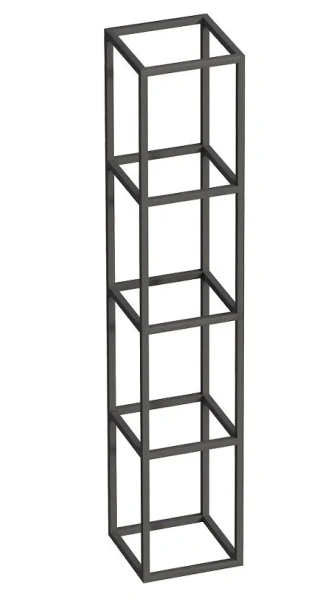 Полка для ванны Cezares Cadro 30 см четырёхъярусная CADRO-30/30/160-4C-SO-MET-ST (детальная фотография), пристенные