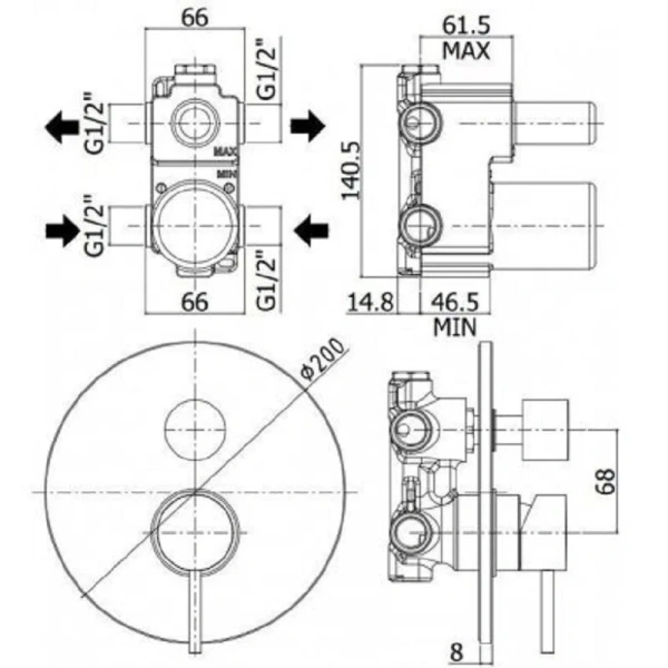 Смеситель для душа Paffoni Light белый матовый LIG018BO (детальная фотография), для душа