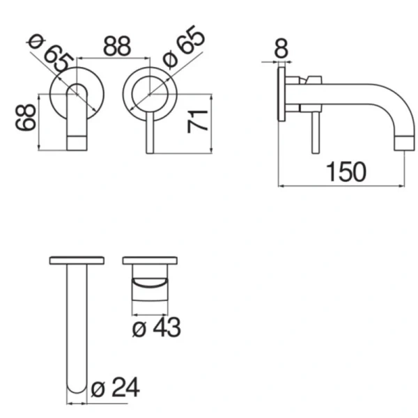Смеситель для раковины Nobili Live LV00199 однорычажный (детальная фотография), для раковины