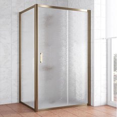 Душевой уголок профиль бронза стекло шиншилла Vegas-glass